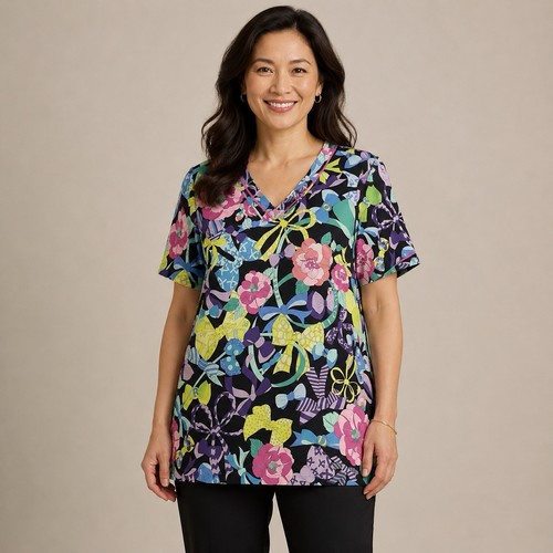 Top multicolore manica corta