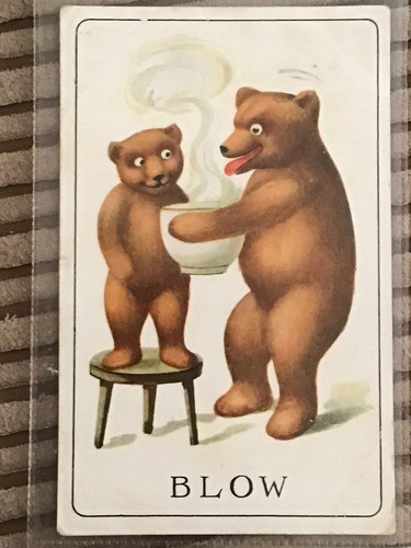 Early 1900s postcard teddy - ,