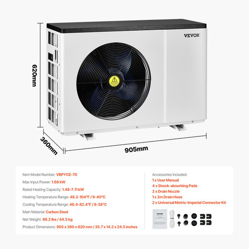 Vevor pompa calore - di,