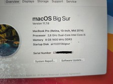 logic board macbook pro 13 2014 i5 8gb 820-3476 a1502