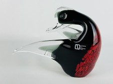 Murano V. Nason Statua Papera Vetro Sommerso Rosso E Nero Scultura Design 1980