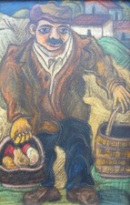 Beppe SERAFINI (Montelupo Fiorentino 1915-1987) Contadino OLIO cm 30x20