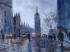 Quadro acquerello Big Ben