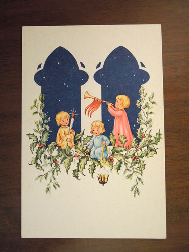 Cartolina natalizia angeli - cartolina,