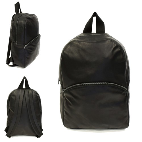 Zaino uomo vera pelle nero - zaino,