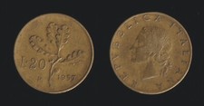 20 LIRE 1957 RAMO DI QUERCIA -