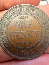 Coin, Australia, 1 Penny, 1916