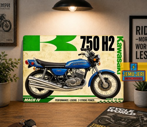 Insegna latta metallo kawasaki - latta,