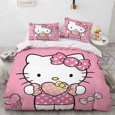 Set Letto 3D Hello Kitty Copriletto Tuta King Size Poliestere Trapuntino T1
