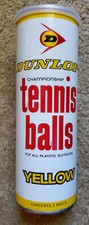Lattina di 3 palline da tennis gialle Dunlop Championship vintage mai aperte