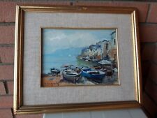 NICOLA CANZANELLA , BORGO MARINARO, OLIO SU CARTONCINO