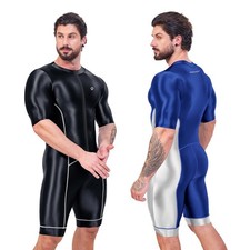 AMORESY Tuta Uomo Lucida Tuta Lucida Body Tuta Gatto Pagliaccetto Salopette