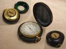 Victorian pocket barometer and