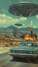 PLAQUE EN MÉTAL ovni ufo