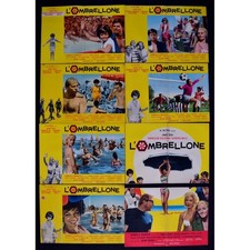 fotobuste L'OMBRELLONE dino risi sandra milo spiaggia mare calcio F114