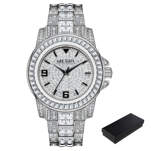 Megir diamante quarzo - quarzo, 42mm