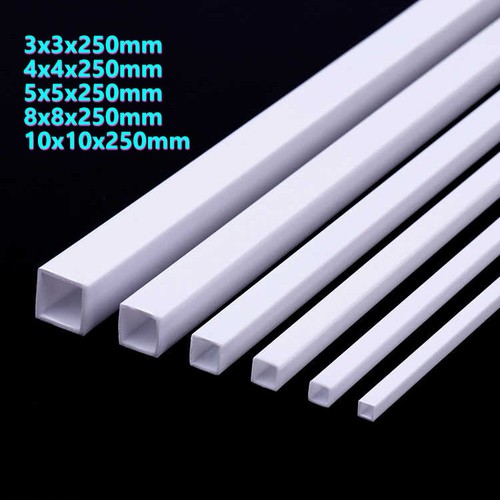 Tubo quadrato plastica stirene