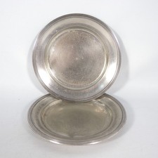 COPPIA PIATTI SOTTOBOTTIGLIA ART KRUPP BERNDORF ALPACCA ARGENTATA ANNI 30 W361