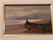 Agostino Bosia, Marina, Olio su Tavola cm. 15 x 25