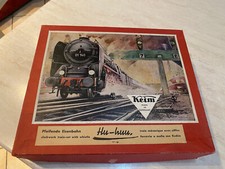 Rarissima confezione trenini a molla con fischio in latta Keim Germany anni 50