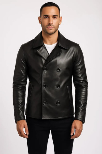 Giacca uomo pelle nera - uomo,