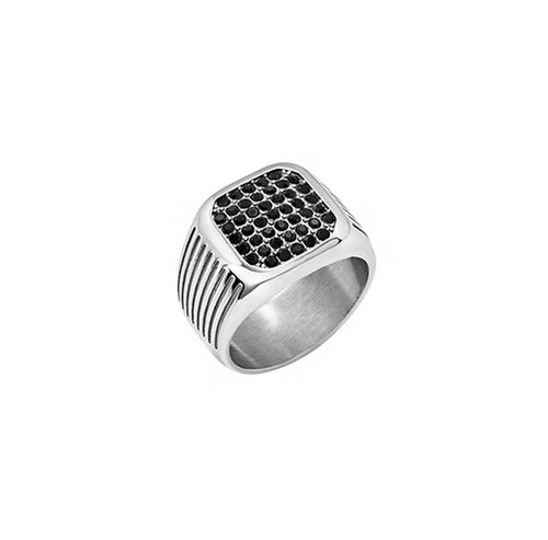 Anello quadrato pavè - quadrato, con