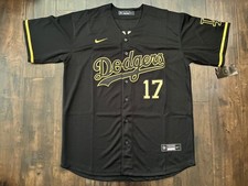 NUOVA maglia LOS Angeles LA DODGERS Shohei OHTANI NERA & ORO #17 GIAPPONESE/INGLESE