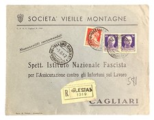 Italia 1942 Lettera manoscritti raccomandati miniere Soc.di Monteponi - Cagliari