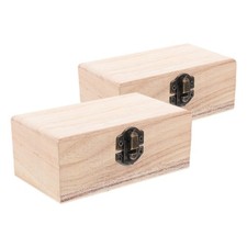  2 Pcs Wooden Gift Box Memory Cofanetto Porta Gioie Scatola Legno Portaoggetti