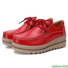 Scarpe mocassini casual Oxfords donna punta tonda plateau fondo spesso 2025