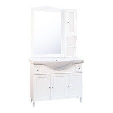 Mobile Bagno 105 cm da terra Composizione con Lavabo Specchio e Pensile