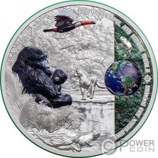 RAINFOREST Foresta Pluviale Our Earth 2 Oz Moneta Argento 10$ Palau 2021