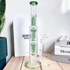 Premium 12" Tree Perc Dual Filter Glass Bong Smoking Water Pipe Hookah Bubbler