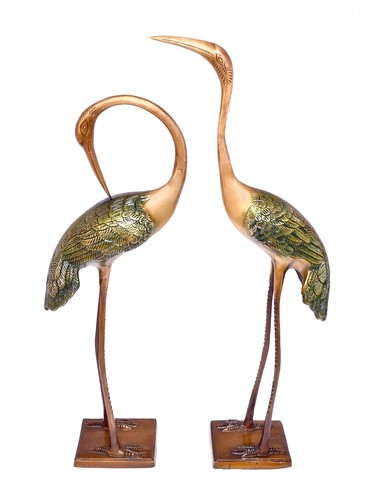Coppia gru ottone statua - di,