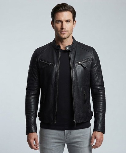 Giacca motociclista uomo nera - giacca,