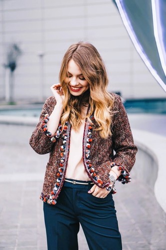 Zara giacca tweed rosso - giacca,