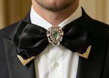 Cravatta fiocco raso nero