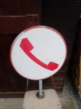 Insegna Telefono Sip Anni 80/90 bifacciale con staffa e base