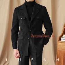 Tuta velluto autunno/inverno colletto giacca abbigliamento caccia outdoor giacca casual retrò