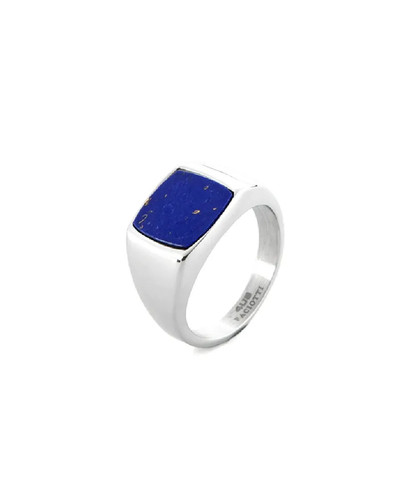 Anello steel pietra lapis - steel, blu