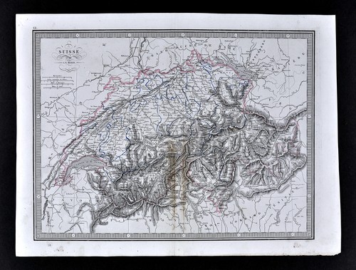 1839 mappa monin svizzera - monin,
