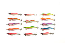 YO-ZURI Lotto 14 TOTANARE  Mini Egi 1.6 - 2.0 SETA e PVC Recupero alluvione AB84