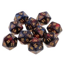 10 pezzi. Dadi D20 vintage in