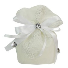 Bomboniera Matrimonio Sacchettino Bianco Strass