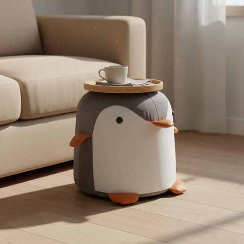 Sgabello pinguino legno - sgabello,