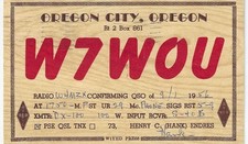 Scheda radio qsl 1956 - 1956, oregon