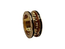 Anello Bulgari B.zero1 Rock 2 fasce oro rosa 18 carati ceramica nera 52 132814947