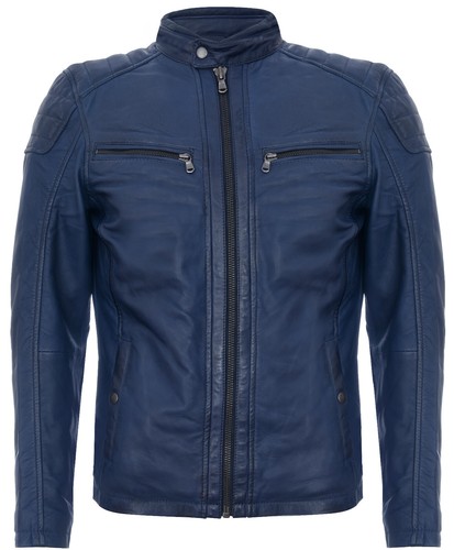 Giacca pelle uomo navy vintage