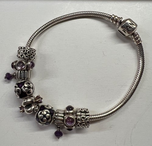 Bracciale pandora ametista 7 - bracciale,