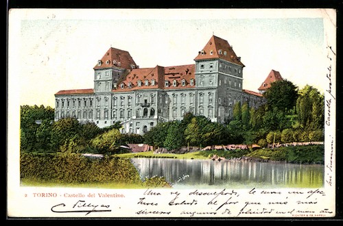 Cartolina torino castello del - torino,,